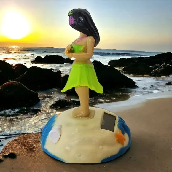 Hula Dancing Girl & Circus Lion Solar Powered Bobble Head Dashboard Decorations - Picture 3 of 14